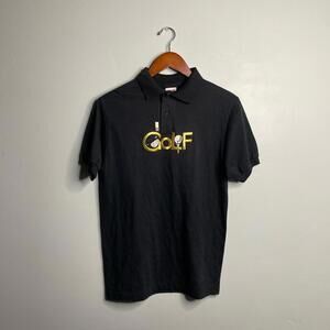 Black vintage golf polo shirt size small